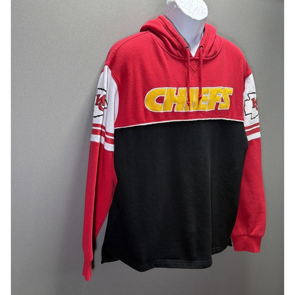 Men's Kansas City Chiefs Mitchell & Ness Throwbacks Pullover Hoodie Size L - Picture 2 of 8